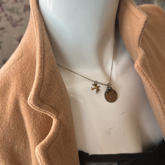 Vintage Camel Wool cashmere lined Jacket XS Fitted snuggly Very warm No closure - Picture 12 of 15